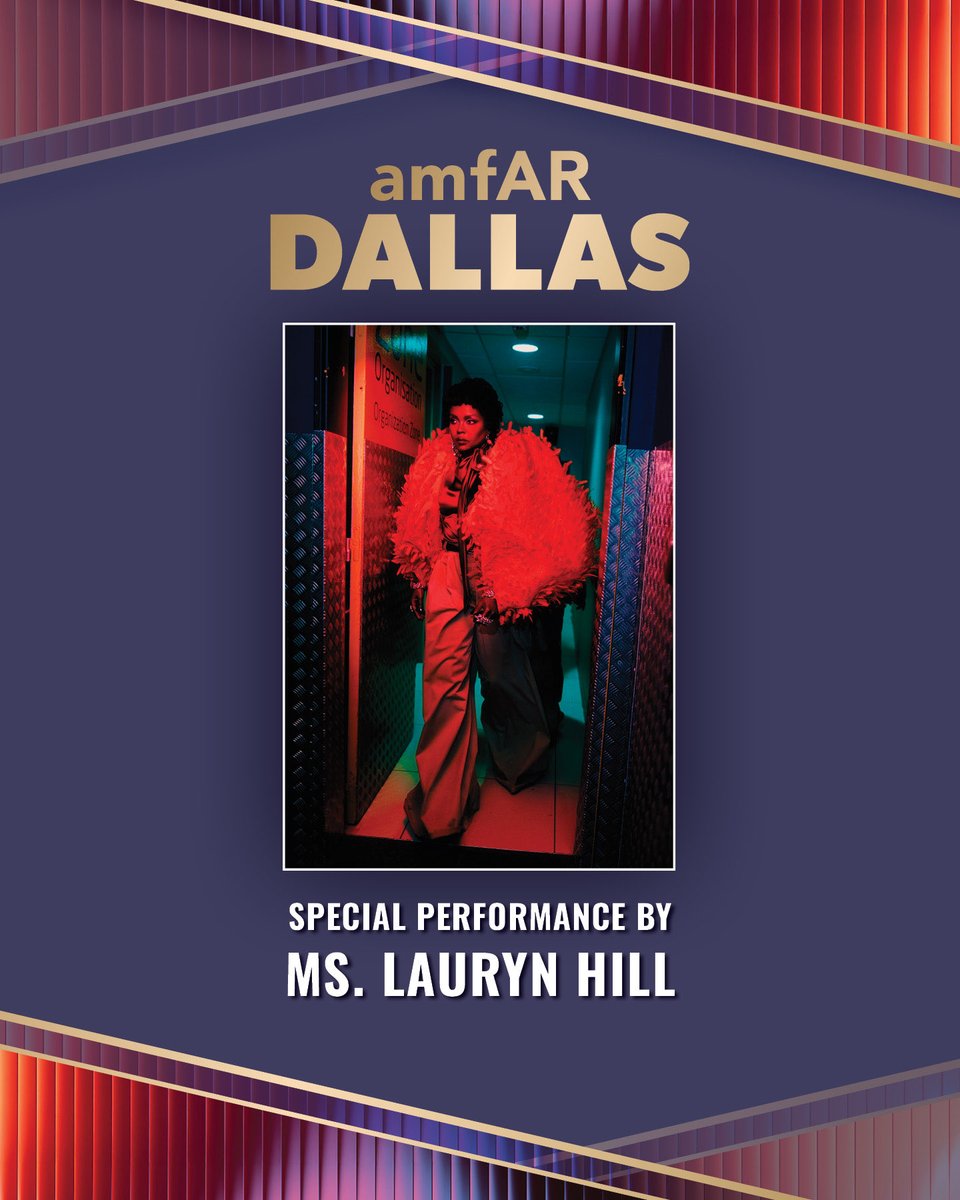 amfAR's tweet photo. Ready or not, @MsLaurynHill is joining us in Dallas. ✨
 
Experience an unforgettable performance at the #amfARDallas Gala on October 24 in support of amfAR’s mission to end HIV/AIDS and transform global health.

Get tickets at: https://t.co/XfHdSZLfK9 https://t.co/wPY7yJBAEt