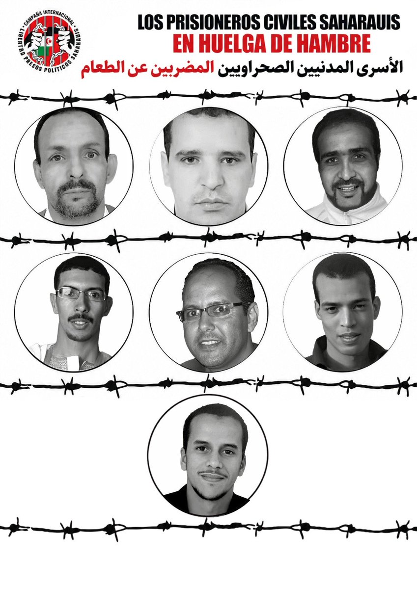 abdulahfpe's tweet photo. Un grupo de presos políticos saharauis ha iniciado una huelga de hambre para denunciar las condiciones inhumanas de encarcelamiento a las que 🇲🇦 les somete.

Ante esta iniciativa, se ha iniciado una campaña de apoyo a la misma y en solidaridad con todos los presos políticos 🇪🇭. https://t.co/BEQmuzAFNh