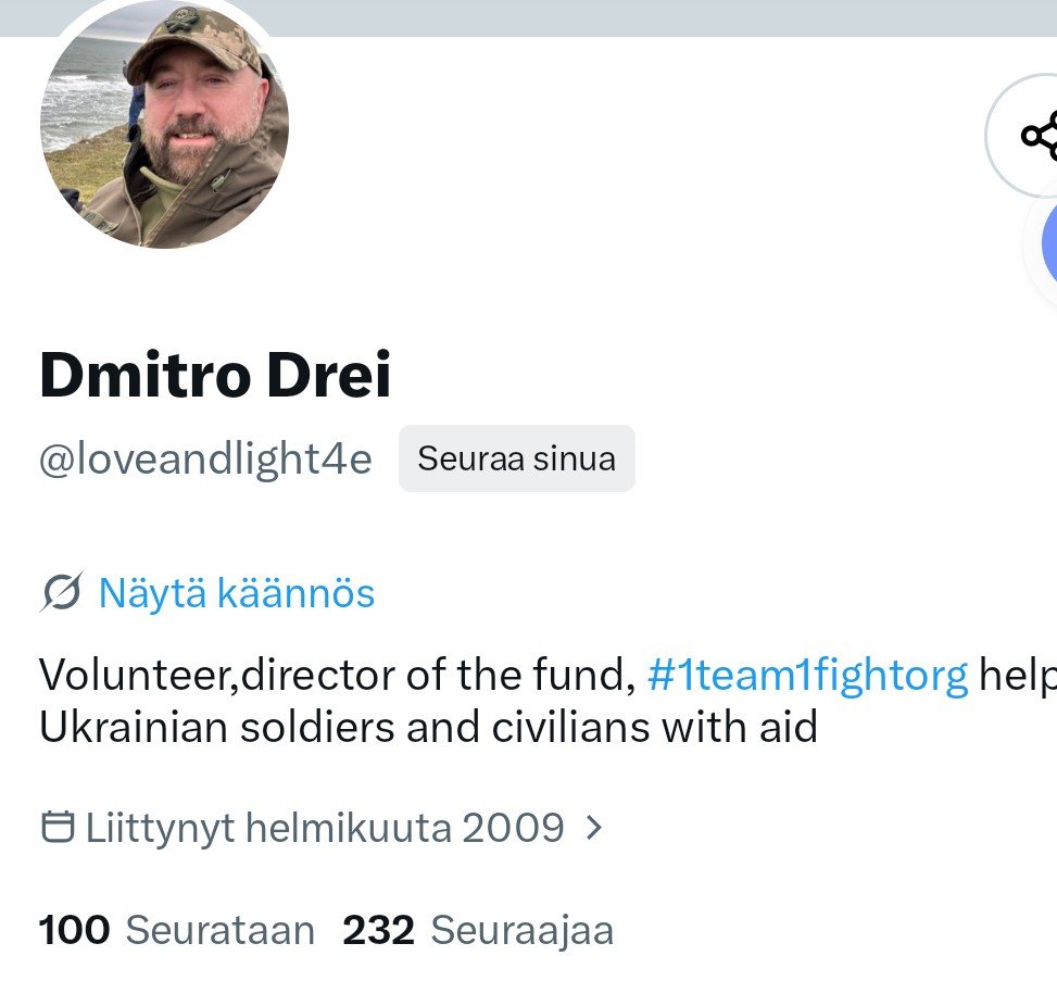 SuorantaOuti's tweet photo. @Dmitro7607 Hi Dmitro! I'm following you (though have not seen your posts). But now I noticed someone pretending to be you, because this African account "loveandlight4e" suddenly started following me. I thought you should know.
Everyone, be careful and check. Report. https://t.co/fRZmhaTwy6