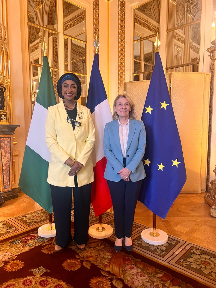 hanneymusawa's tweet photo. I met with Mme Catherine Pégard, France’s Minister of Culture, to deepen our cultural partnership and explore collaboration across film, creative skills, museums and heritage.

We also discussed the Agora project as an anchor for our growing partnership, alongside opportunities for Nigerian filmmakers and cultural institutions to work more closely with their French counterparts.

I look forward to building on these conversations and creating new opportunities for our creative and cultural sectors. 

#culturaldiplomacy #destination2030nigeria #partnership