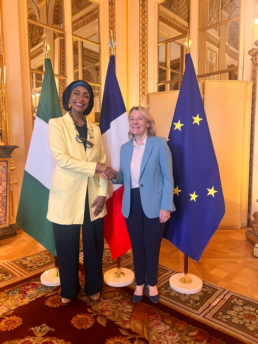 hanneymusawa's tweet photo. I met with Mme Catherine Pégard, France’s Minister of Culture, to deepen our cultural partnership and explore collaboration across film, creative skills, museums and heritage.

We also discussed the Agora project as an anchor for our growing partnership, alongside opportunities for Nigerian filmmakers and cultural institutions to work more closely with their French counterparts.

I look forward to building on these conversations and creating new opportunities for our creative and cultural sectors. 

#culturaldiplomacy #destination2030nigeria #partnership