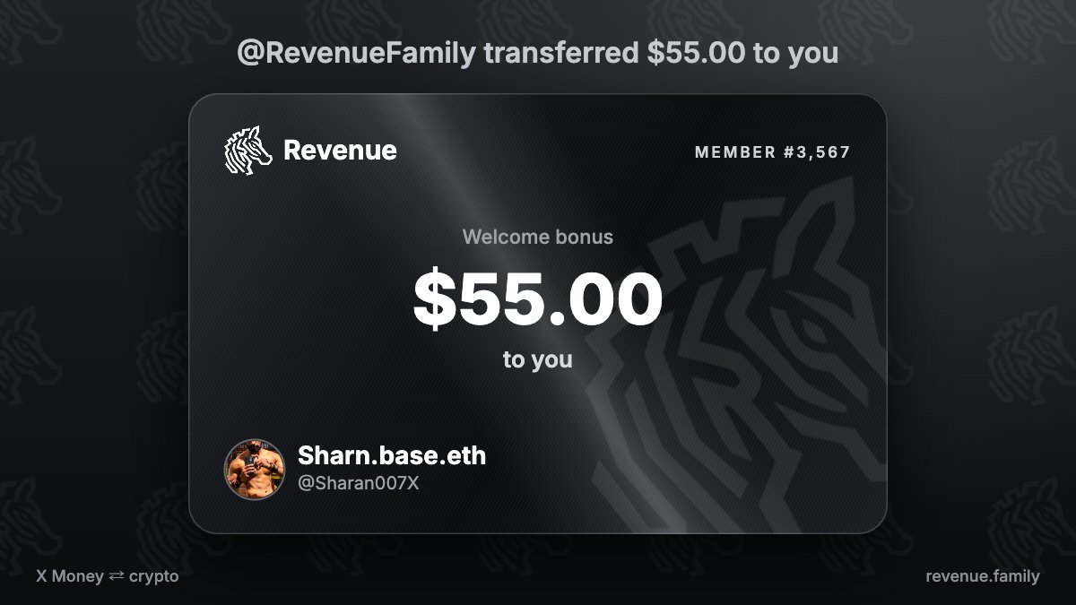 Sharan007X's tweet photo. @RevenueFamily $55.00 from @RevenueFamily, all received https://t.co/8sPz91ccV8