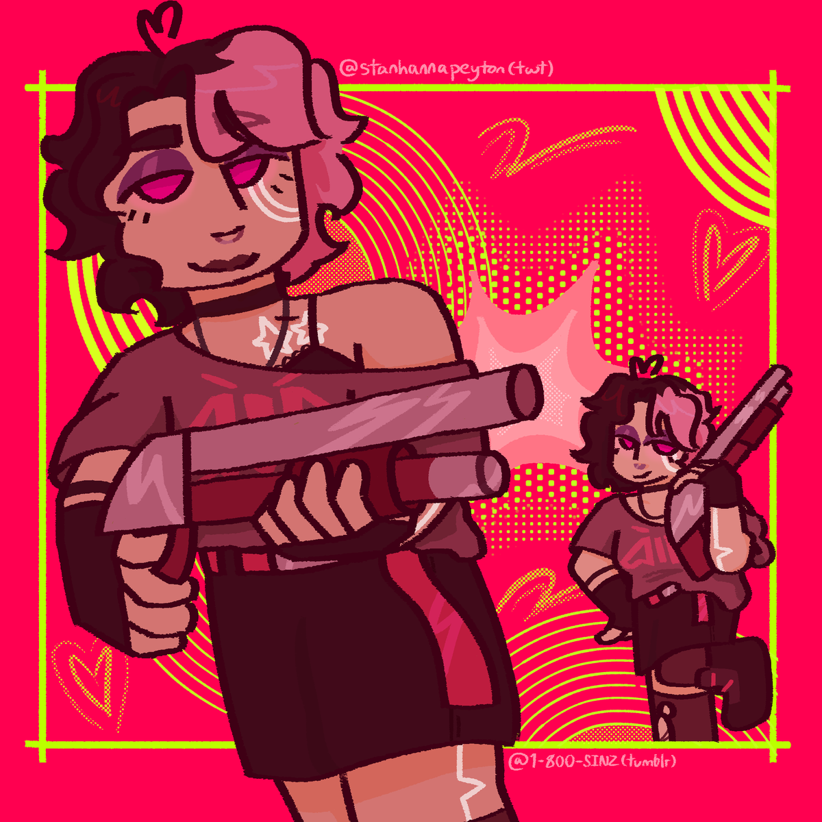 stanhannapeyton's tweet photo. [ angel with a shotgun or something ]
> #shaunajadefanart #nqh #notquitehuman https://t.co/e34FXlZG8r
