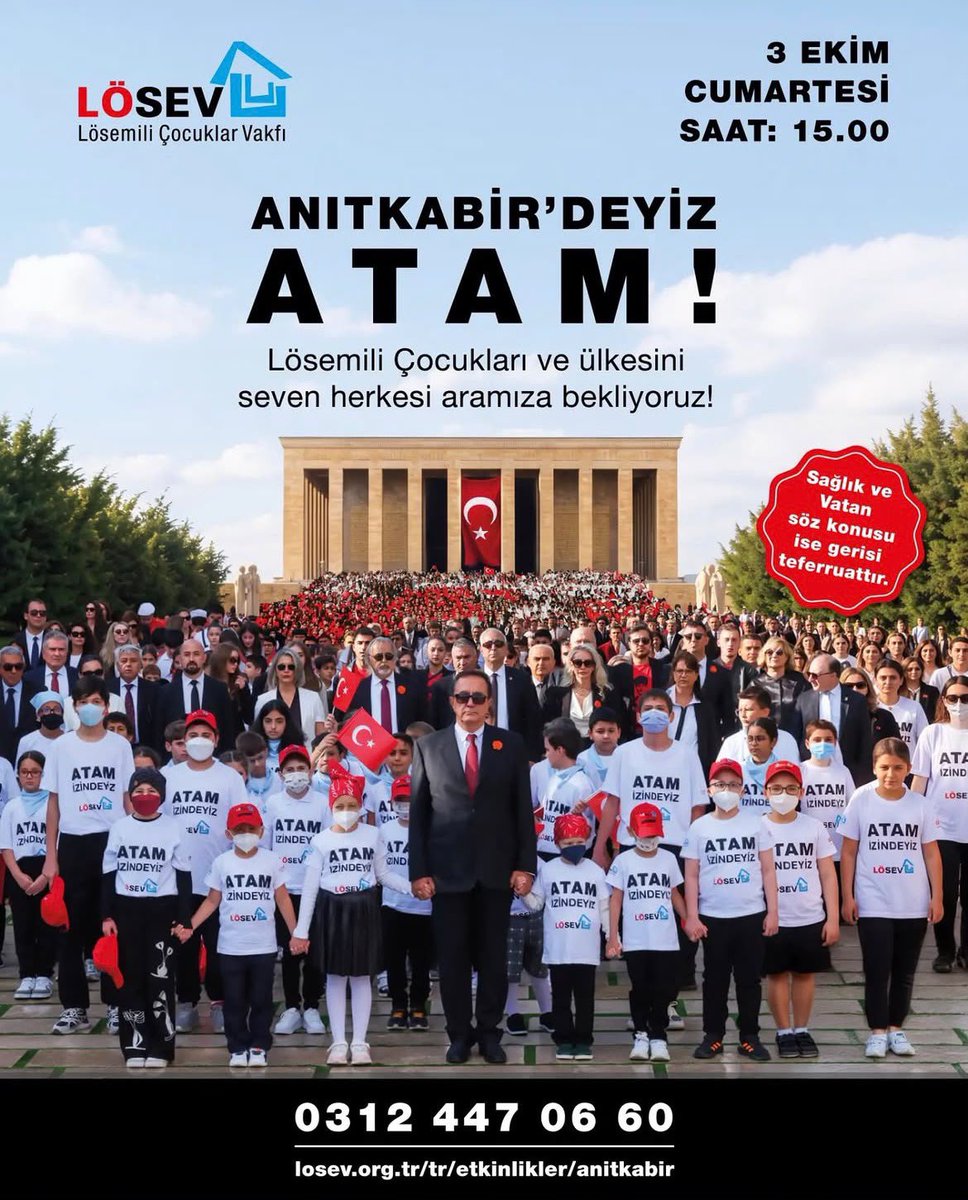Celocel_'s tweet photo. 3Ekim'de umudun peşinde Anıtkabir'deyiz 
#3EkimdeLÖSEVleAnıtkabirde
#LÖSEV https://t.co/d6c4toqACU
