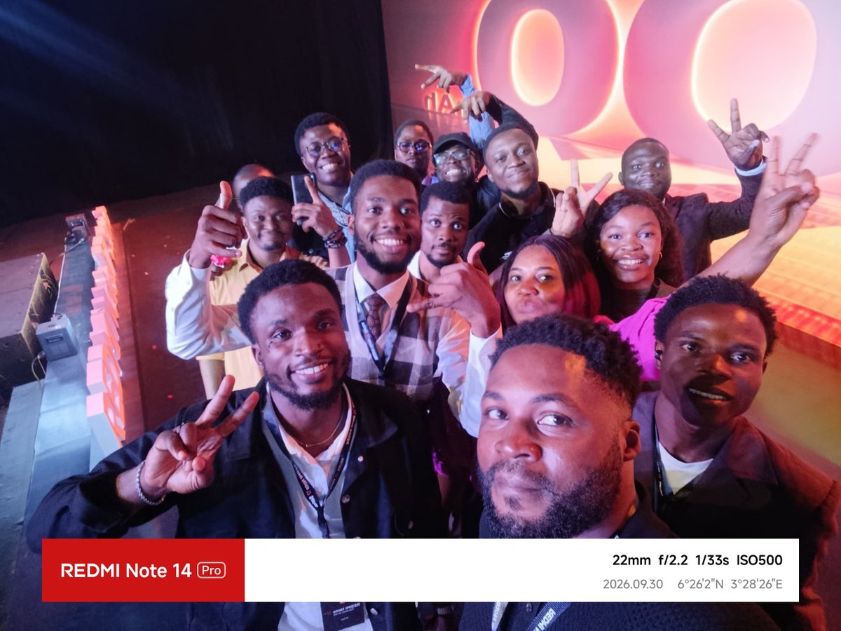 dydean07's tweet photo. So glad I got to share a bit of this experience with you today
I’ll be dropping more highlights soon, so stay tuned.
#XiaomiFansNigeria
#XiaomiFansAtLaunch
#REDMINote17Series
#REDMI
@XiaomiNigeria https://t.co/kemFTIwE1B