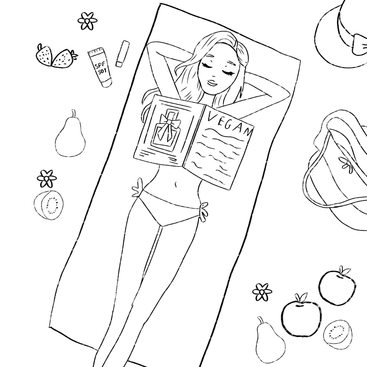 CatsNFT011's tweet photo. Good evening #NFTCommunity 🌆

This is my cute art illustration: a Vegan girl relaxing on a beach towel surrounded by summer snacks and accessories! 🖼 100% handdrawn cartoonic/pencil effect artwork! 🥑🍍🥭🍇🍉🍎🥝

222 $XTZ 

⛓️ https://t.co/0QyXgq3l1Y

#nft #crypto #art #tezos https://t.co/gvYeSWUKH2