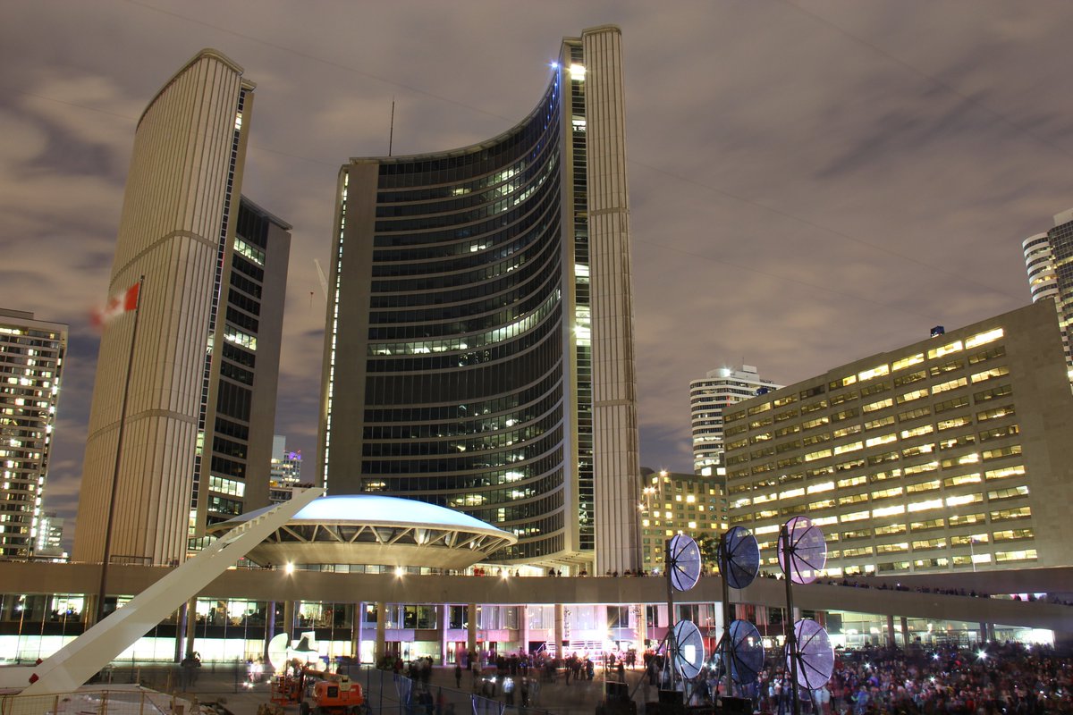 JohnTavaresJr's tweet photo. Throwback: September 30, 2012. Nuit Blanche, Nathan Phillips Square, Toronto, Ontario, Canada. https://t.co/OC4vo0GEor