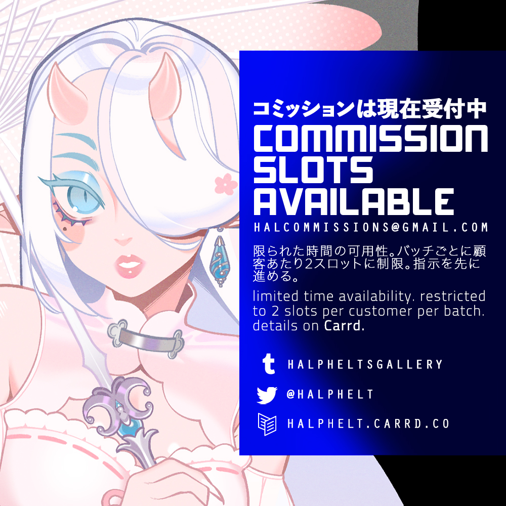 halphelt's tweet photo. Comms open!! 2 slots + 30% OFF VTUBERS. Come get ur girl!! or boy! https://t.co/It4gByc9dU