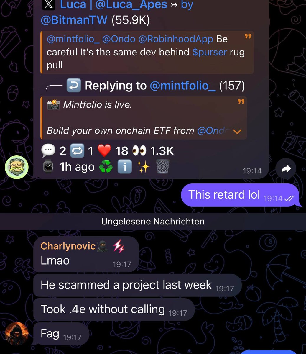 purserfi's tweet photo. Be careful of KOLs like @BitmanTW 

He took supply from us to help us PUSH and sold it an hour later.

He is used to fudding projects to either get entry or get supply.

Extremely snakey stinky jeet that should never be trusted. 

We have been sent evidence by numerous people of his snakey jeety activities.