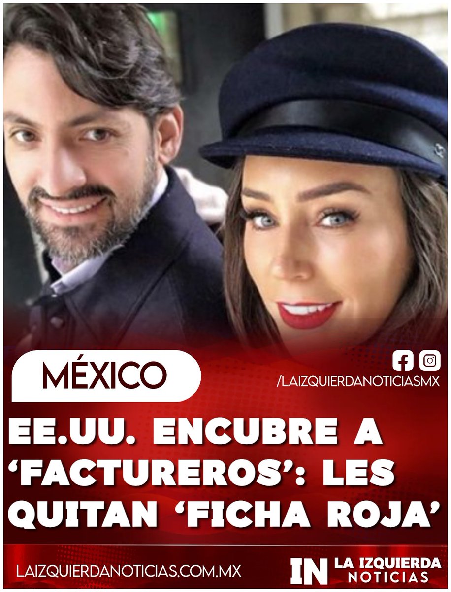 IzqNoticiasMx's tweet photo. ¡SOLAPAN A FACTUREROS! A Inés Gómez Mont y Víctor Álvarez Puga les quitaron la ficha roja de Interpol, pese a las órdenes de aprehensión que mantienen en México. La presidenta Sheinbaum cuestionó la falta de reciprocidad de EU y anunció que México buscará reactivar las alertas. Los señalados son investigados por una presunta red de facturación falsa y delitos financieros durante el gobierno de Peña Nieto. “Son verdaderos delincuentes”, señaló la presidenta.