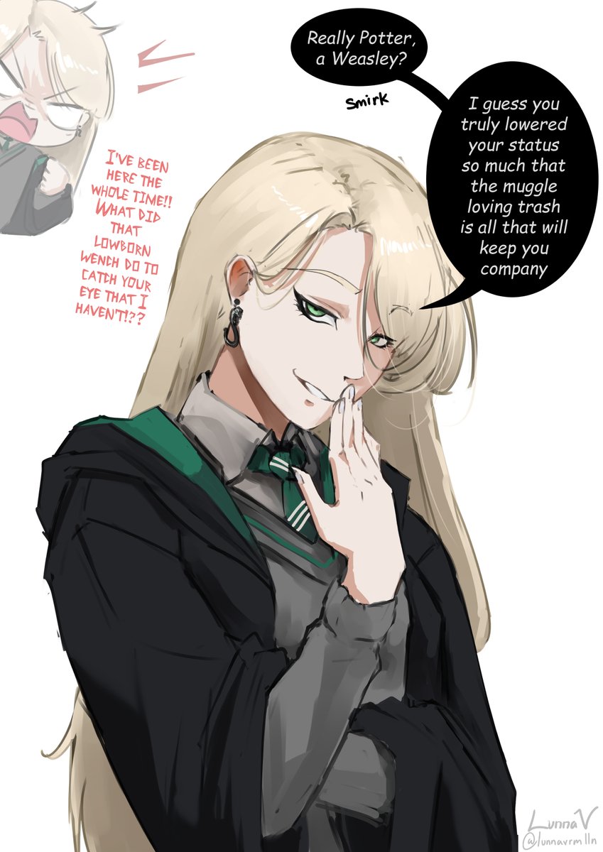 lunnavrmlln's tweet photo. Tsundere Malfoid https://t.co/iglFz9aDS6
