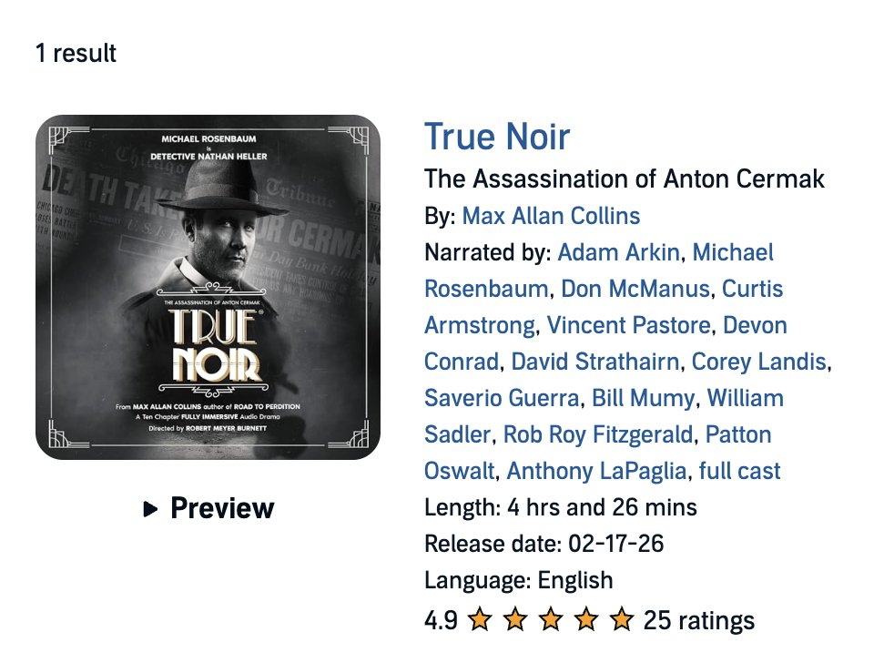 stilldreams's tweet photo. @coreylandis Found True Noir on Audible, and another search gave me The Black Veil. I was hoping to listen to an entire book narrated by you! 

Your voice is very cozy to listen to. ☺️ 🖤 https://t.co/mAdjhVss11