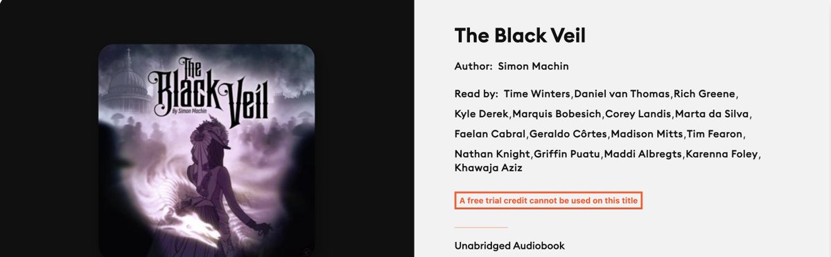 stilldreams's tweet photo. @coreylandis Found True Noir on Audible, and another search gave me The Black Veil. I was hoping to listen to an entire book narrated by you! 

Your voice is very cozy to listen to. ☺️ 🖤 https://t.co/mAdjhVss11