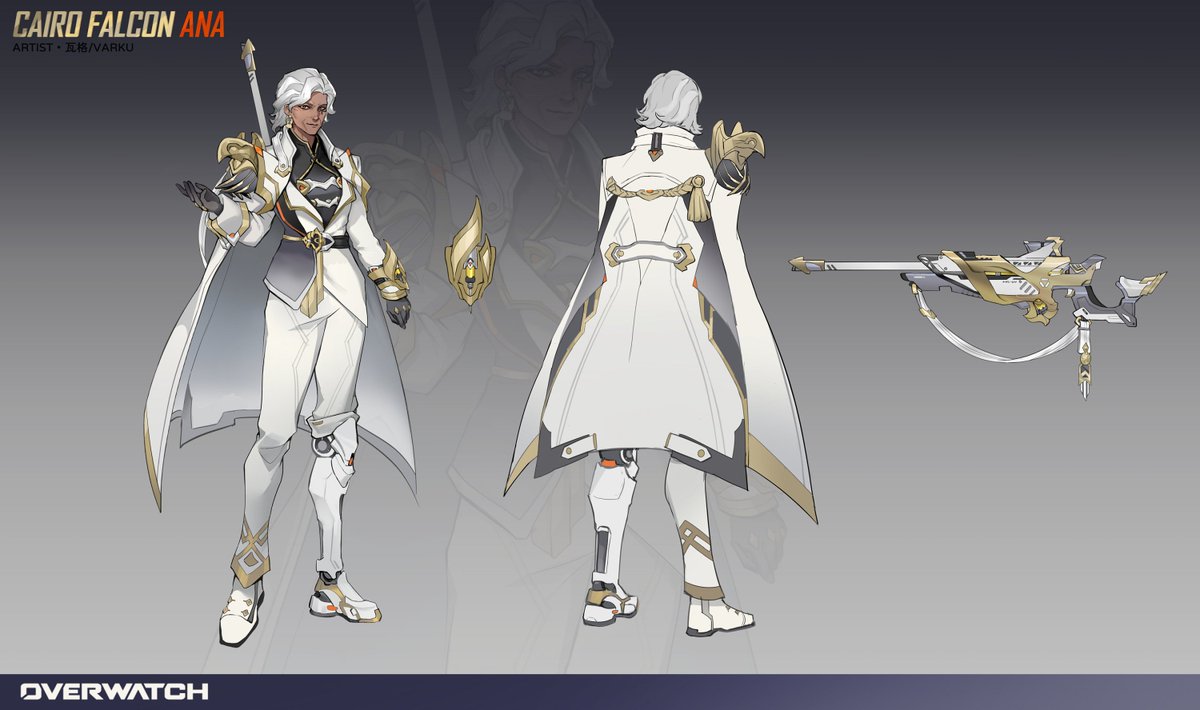Varku_u's tweet photo. Here's my design for the fan skin contest 🤍
If the Omnic Crisis never happened...I guess ana would still watch over her homeland even after retirement.
#ana #overwatch https://t.co/UFUxjygE2k