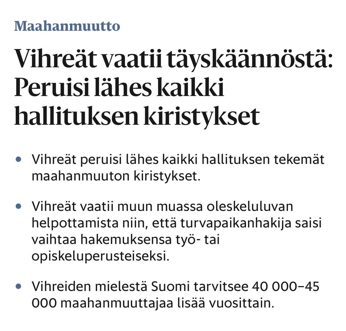 Jrvinen_J's tweet photo. Suomessa syntyvyyden ja kuolleisuuden ero on 12 000 ihmistä. 

Paluumuuttajia Suomeen on noin 10 000 vuosittain.

Mihin Suomi tarvitsee 50 000 ihmistä? Eikö vihreät olet "de-growthin" kannalla? Miksi väestön tulisi kasvaa ulkomaalaistaustaisella väestöllä? Selittäkää! https://t.co/sLh4MYULUM
