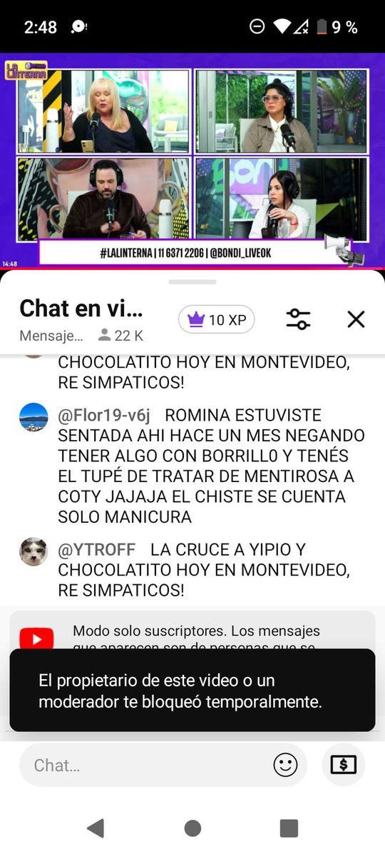 cristalbabyyy_'s tweet photo. En el canal de Youtube de bondi bloquean a la gente por  para que no comenten, en el stream de Laura ubfal, porque está la dipu chorra de Romina Uhrig, la proteguen🤮🤡 #Granhermano #bondi @AngeldebritoOk @pepeochoa88 https://t.co/pfQFB330AJ
