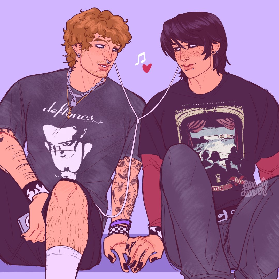 _bloominflowers's tweet photo. A very self-indulgent #Hollanov AU, where Shane and Ilya play for their respective bands as guitarists and often see each other at local band competitions and festivals, which eventually leads to something more 💆‍♀️ https://t.co/WHULBsb2k0