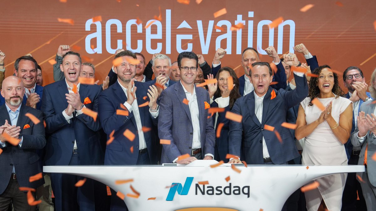 NasdaqExchange's tweet photo. Founded in 2017, Accelevation is redefining modern American manufacturing, combining speed, innovation and execution to solve today’s most demanding infrastructure challenges. 

Here's to an exciting next chapter, $ACCV. #NasdaqListed https://t.co/LLYdnc9Bwg