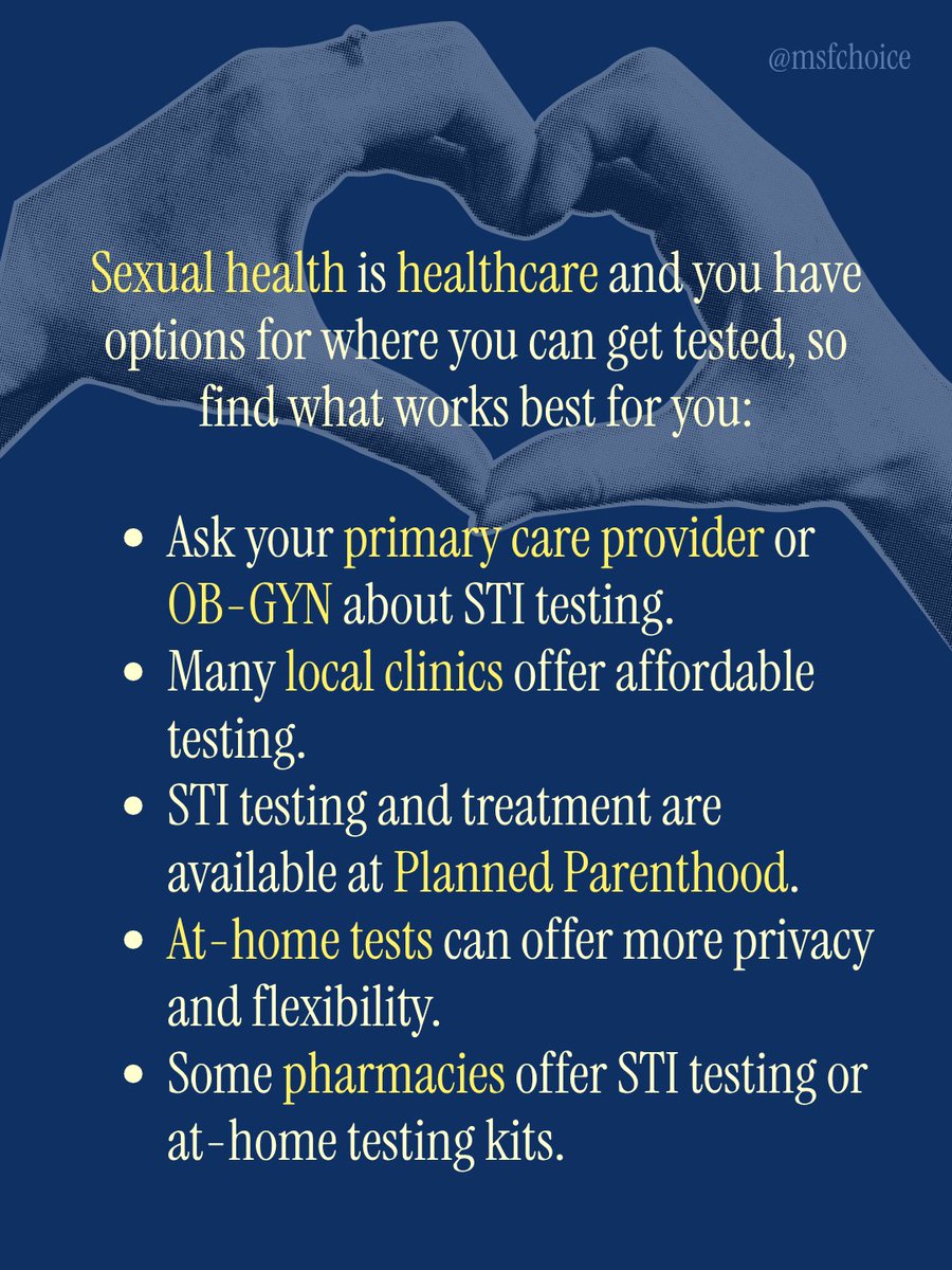 MSFC's tweet photo. Consider this your sexual health check-in. 💛 STIs don’t always come with symptoms, so getting tested is part of taking care of yourself! 

For future healthcare providers, talking about sexual health is an important part of patient care. https://t.co/xw6ZCQY7AR