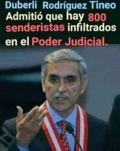 lepolino's tweet photo. @Frospigliosi Recuerde renador  @Frospigliosi que dijo Duverly Rodríguez que en el @Poder_Judicial_ y el  @FiscaliaPeru trabajan por lo menos 800 personas entre jueces y fiscales ligados a sendero luminoso, eso se tiene que barrer https://t.co/8T2gfo614L