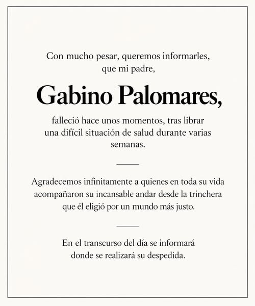BrigadaAltaVoz's tweet photo. Bye, una rola de Gabino para despedirle:

https://t.co/JlU78vq1yc

(Desde la redes de su familia) https://t.co/khhPZq2CEc