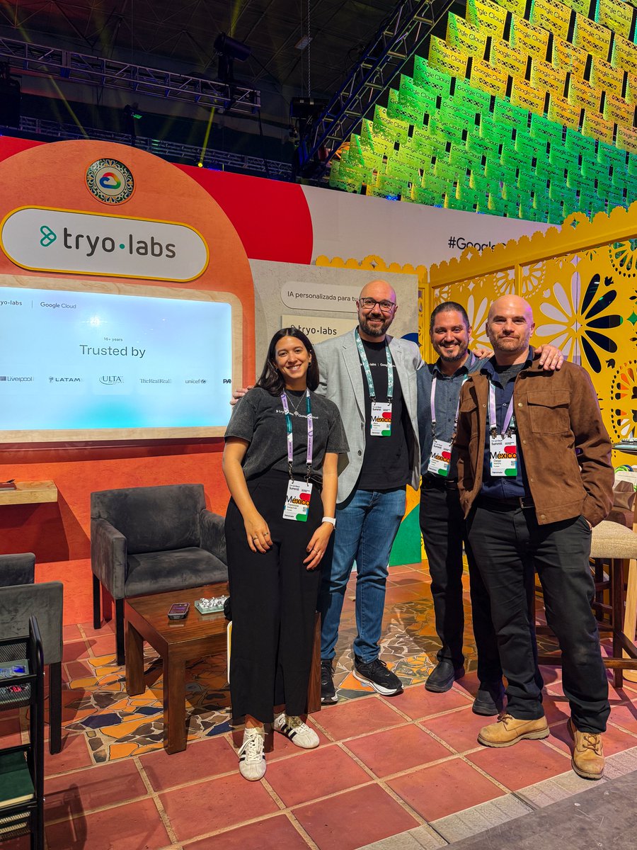 tryolabs's tweet photo. Day 1 at Google Cloud Summit in Mexico City. 🇲🇽

Leaders Connect is underway, and we’re ready to talk AI, from choosing where to start to getting it into production.

Find us by the entrance to the main theatre. Bring your questions, meet the team, and take home some merch! https://t.co/bS4kuGDWaj