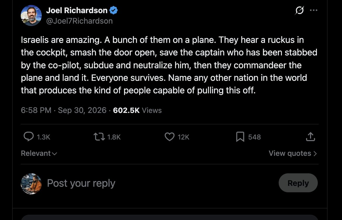 Fintech03's tweet photo. The Israeli passengers were absolutely remarkable. They deserve every bit of credit. 🙏🙏

But an Indian captain was stabbed, fought the attacker, managed to open the cockpit door so the passengers could get in, and then collapsed. Other pilots then took over and landed the aircraft safely.

Somehow, in the retelling, the Indian pilot disappears.

India really does have a remarkable talent for being present when history happens and mysteriously absent when the West writes the caption.
