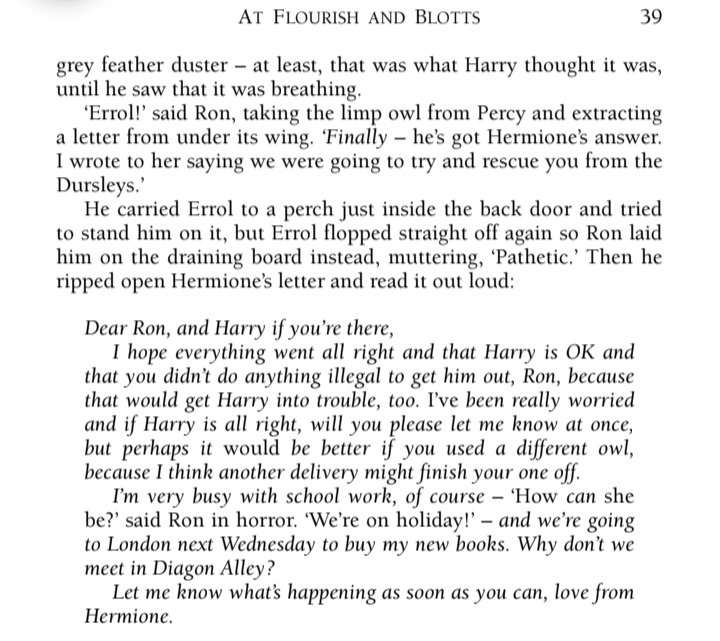 Str2711r's tweet photo. @HarleyMP1998 @PotterHBOBrasil How can you read the books yearly but doesnt get the owl-mailing using Errol. Hermione was not there, but discussed it with Ron via Errol. https://t.co/ZREcd1CZta