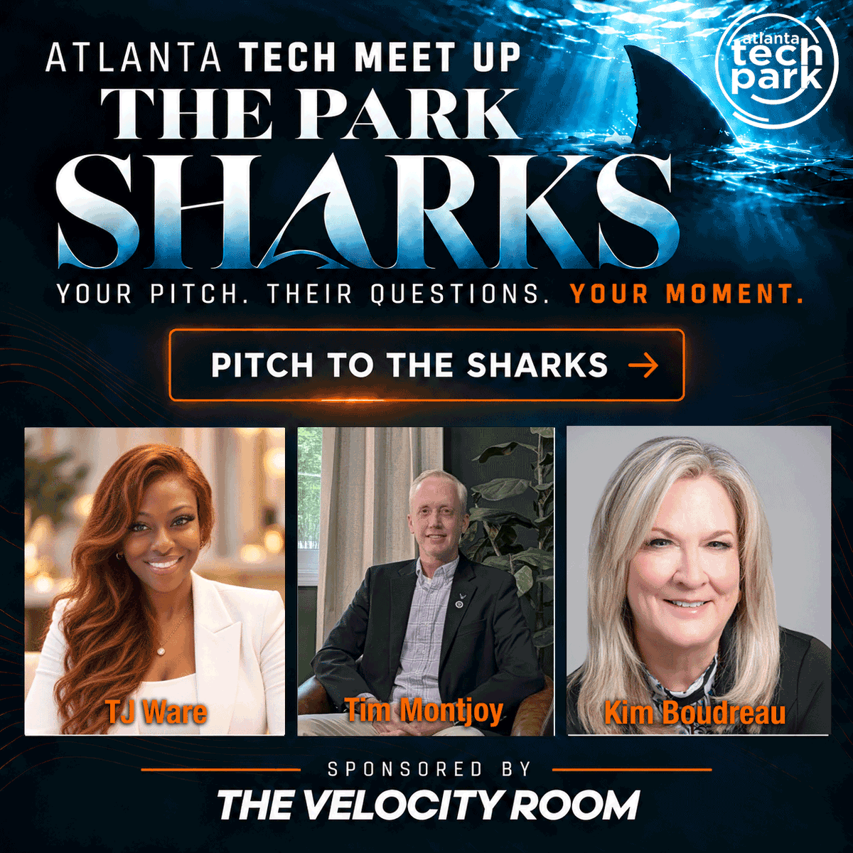 107ATP's tweet photo. Think you have a pitch that can stand up to The Park Sharks? 🦈 Join us at Atlanta Tech Meet Up sponsored by @thevelocityroom, share your idea, and get feedback from the panel.

#AtlantaTechMeetUp #TheParkSharks #ThePark https://t.co/4RXBTlpu3m