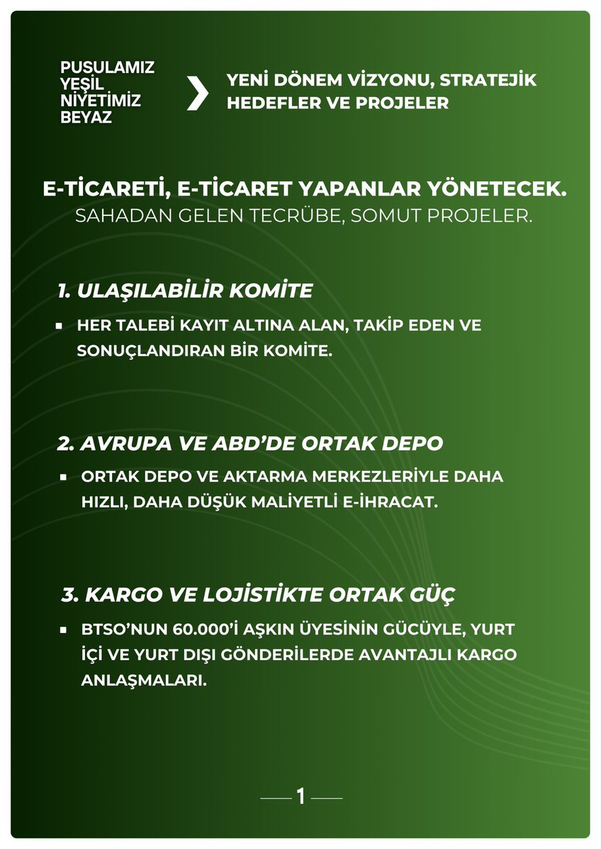 OguzKemalTuran's tweet photo. BTSO 70. Meslek Komitesi E-Ticaret Faaliyetleri için, sahadan gelen tecrübemiz ve somut projelerimizle göreve hazırız.

E-ticareti, e-ticaret yapanlar yönetecek.

Bursa için, sektörümüz için çalışmaya hazırız.

Özer Matlı ile Pusulamız Yeşil, Niyetimiz Beyaz! https://t.co/NJwJQHjGkt