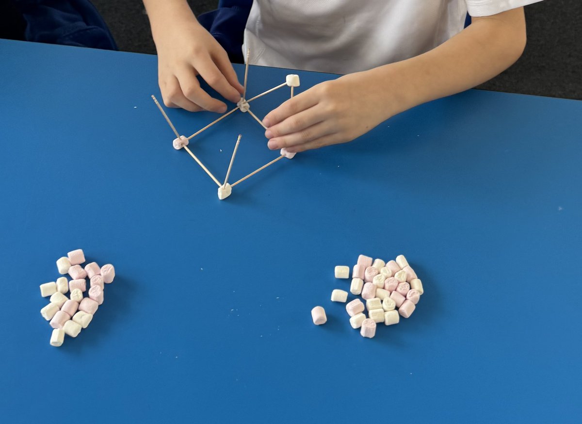 ButtonLane_'s tweet photo. 4B have been looking at building pavilions in DT. They did this using coctail sticks and mini marshmallows. We discussed which shapes are strongest and the children experimented then to help with their designs next week. https://t.co/9qRETbweIS