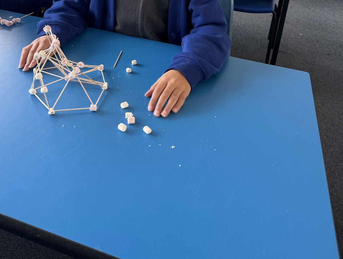 ButtonLane_'s tweet photo. 4B have been looking at building pavilions in DT. They did this using coctail sticks and mini marshmallows. We discussed which shapes are strongest and the children experimented then to help with their designs next week. https://t.co/9qRETbweIS