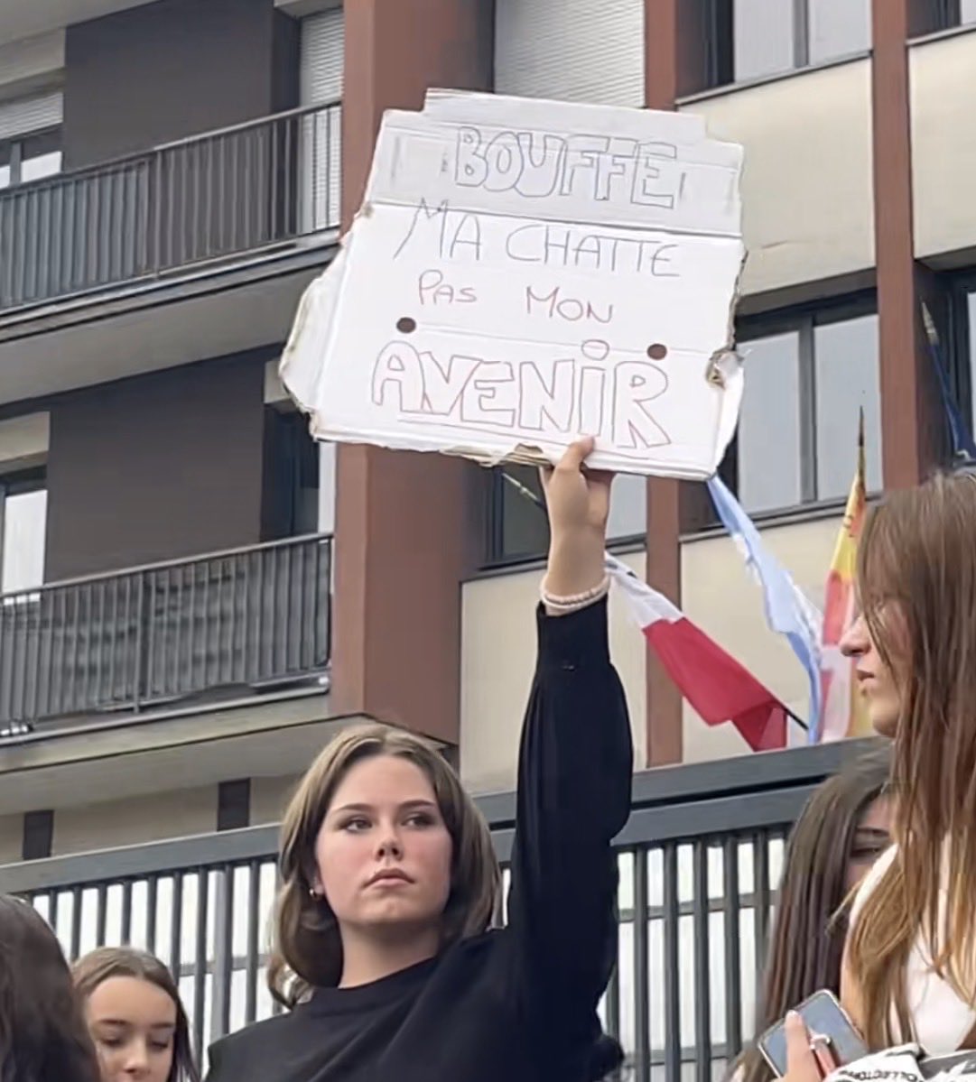 BoubouSGC's tweet photo. Ah ouais grosse revendication chez la jeunesse française c’est presque du niveau de Mai 68 là. https://t.co/zthUqTAFea