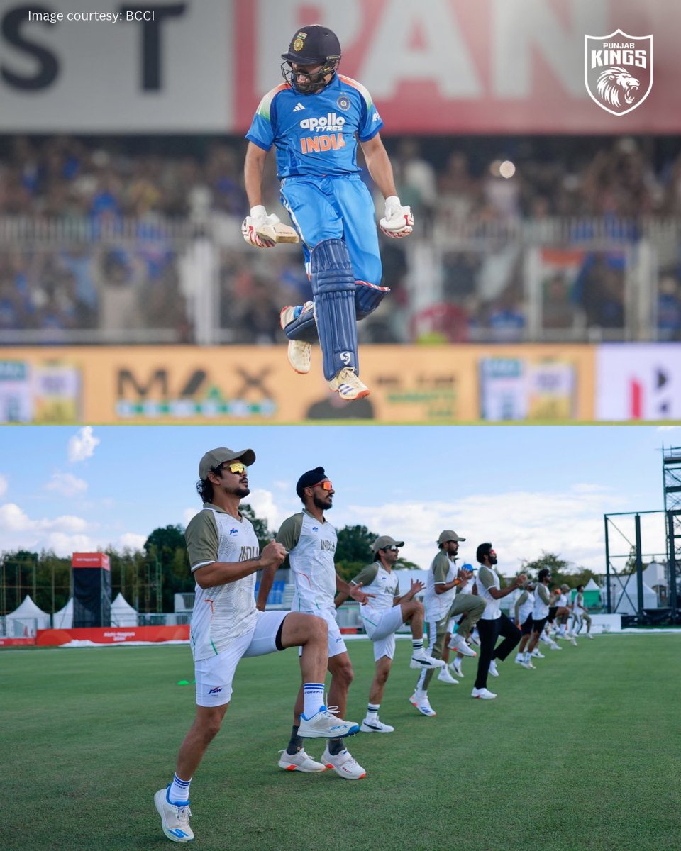 PunjabKingsIPL's tweet photo. 𝐇𝐈𝐓𝐌𝐀𝐍 leading the #AsianGames training from Guwahati! 😂

#INDvWI https://t.co/WGKsLs1Aed