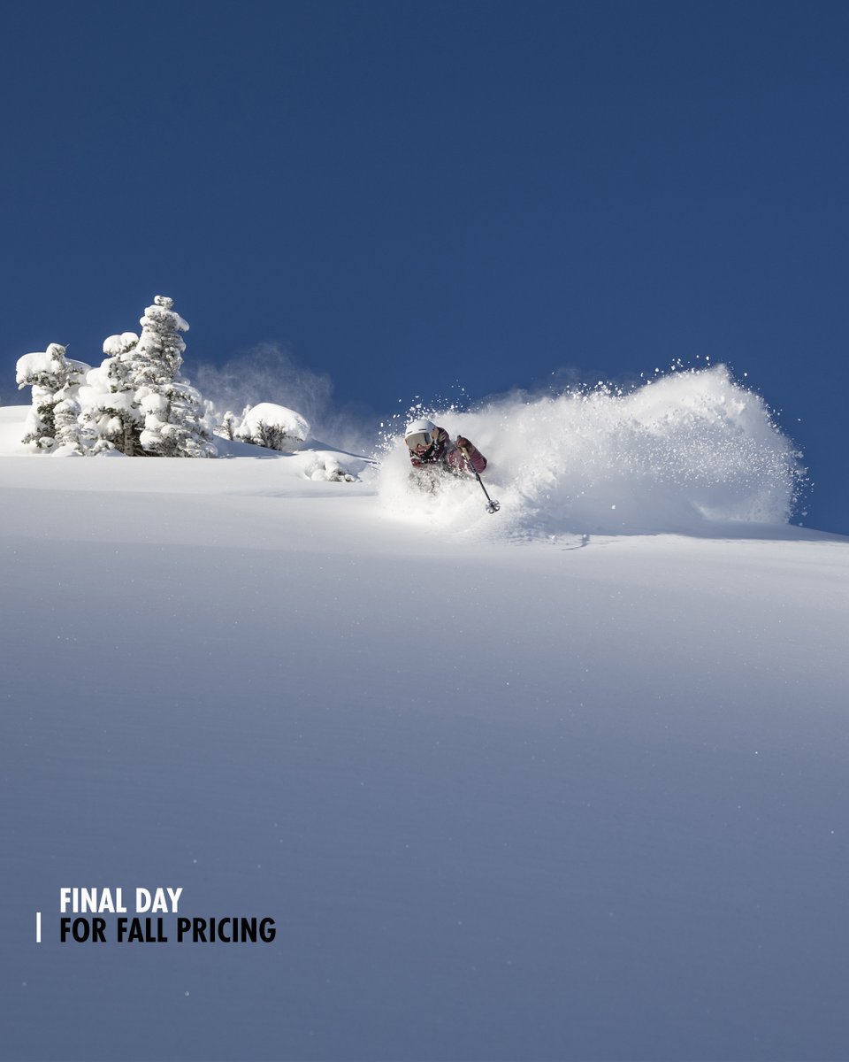 AltaSkiArea's tweet photo. Final Day for Fall Pricing 🍂❄️

Reload or purchase your Alta Season Pass by midnight for our best pricing of the fall—51 days until we ski.

https://t.co/P8NJncwhK6

📸: Lee Cohen
⛷️: Nicole Cordingley https://t.co/XCWry4dcGu