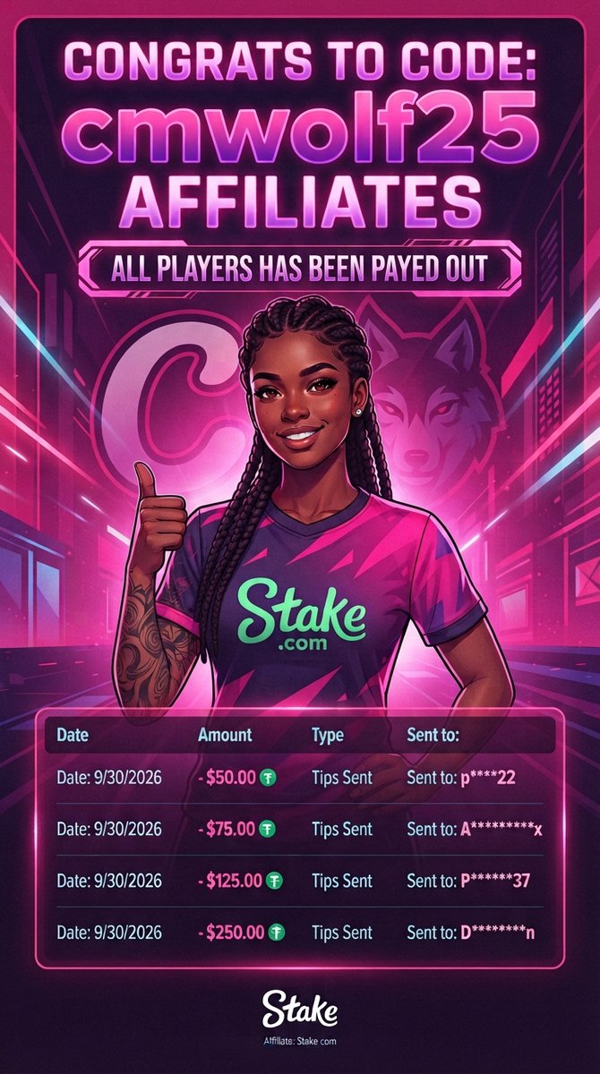 WolfCharmin's tweet photo. Congrats to my Top 4 Affiliates tip has been sented out. Don't forget to thank @Stake the Best Casino 🩵

If you're interested to be under code: cmwolf25 dm us on Discord https://t.co/pBiMaXZgfY https://t.co/GYjpkVIHHw