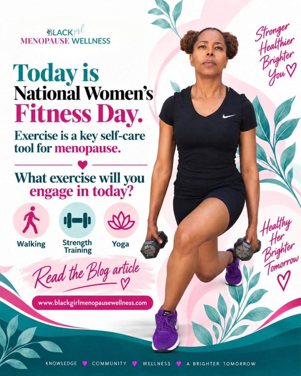 CharmaineVShaw's tweet photo. Today is National Women’s Fitness Day — a reminder that movement is about so much more than appearance. During menopause, regular exercise can support mood, strength, stress management, energy, and overall well-being.

Read the blog article at https://t.co/6dShPLDL3L https://t.co/myS6kUyOIi
