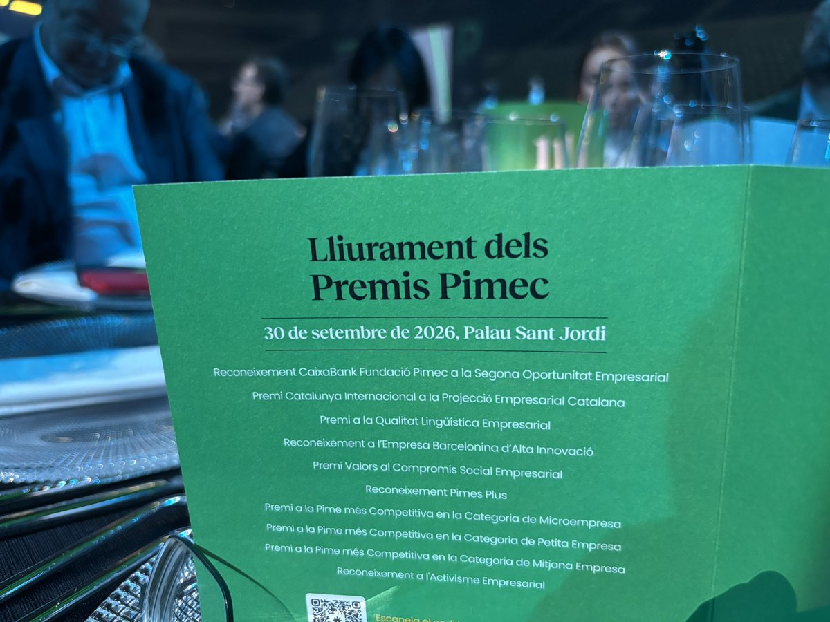 CatalunyaIntl's tweet photo. Un any més, som a la gala dels Premis @Pimec, al Palau Sant Jordi de Barcelona. Un dels guardons d’aquesta 39a edició serà el XI Premi Catalunya Internacional a la Projecció Empresarial Catalana. D’aquí a una estona sabrem quina és l’empresa guanyadora. #PremisPimec2026 https://t.co/bat7gHzWTa