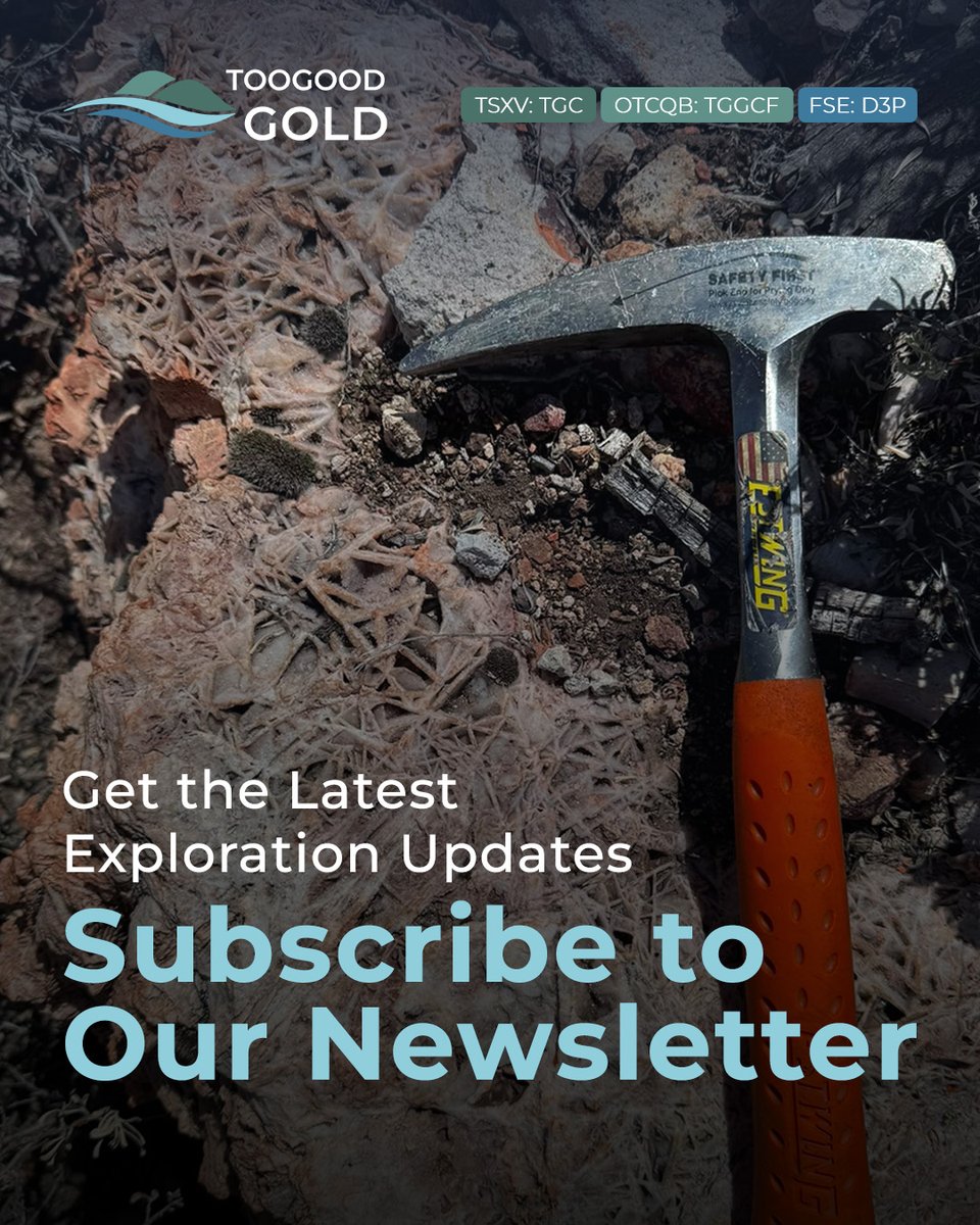 ToogoodGold's tweet photo. 📩 NEWSLETTER SIGN-UP: Subscribe to receive the latest Toogood Gold exploration updates, company news, and event announcements.

Sign up: https://t.co/jsqijoxGWC

🇨🇦 #TSXV: $TGC.V 🇺🇸 #OTCQB: #TGGCF 🇩🇪 #FSE: #D3P https://t.co/gCh6PXiXdJ