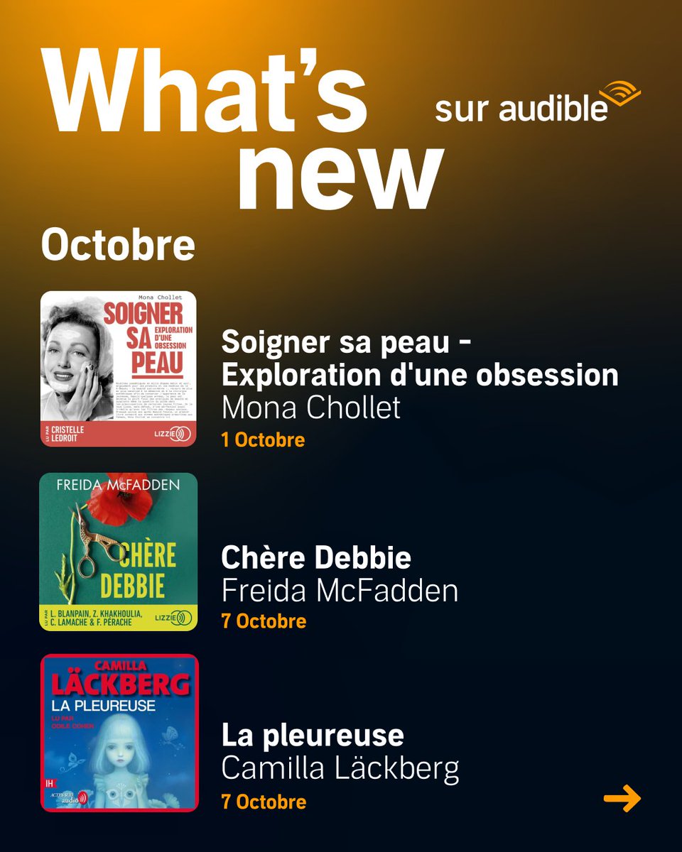 AudibleFr's tweet photo. Quel sera votre premier crush audio d’octobre ? 👀

https://t.co/mHhMLs18r3 https://t.co/aovKIhrJXC