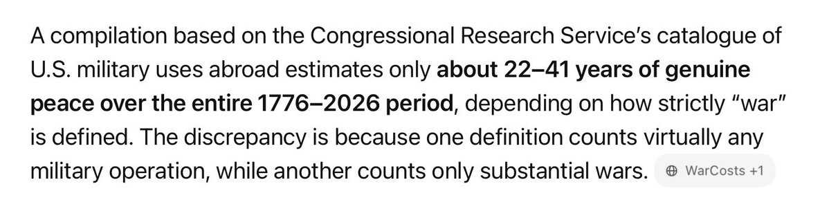 Les1553502's tweet photo. @FriendlyMar @VividProwess You’re exactly right. America did deserve 9/11. The US has been in 40 wars and armed conflicts since WW2 and over 100 regime changes… the US has only been at peace +/- 30 years since 1776.
The world biggest terrorist nation. https://t.co/ygXrOJVqM1