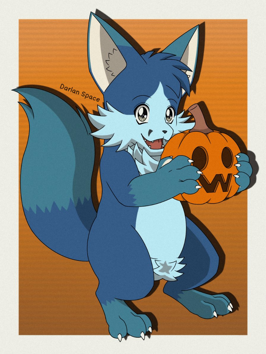 Darlan_Space's tweet photo. Autumn has already started and Halloween is coming. Darlan has his pumpkin ready OwO

#artmoots #kemono #furry #furryart https://t.co/vMnJzkDMEw
