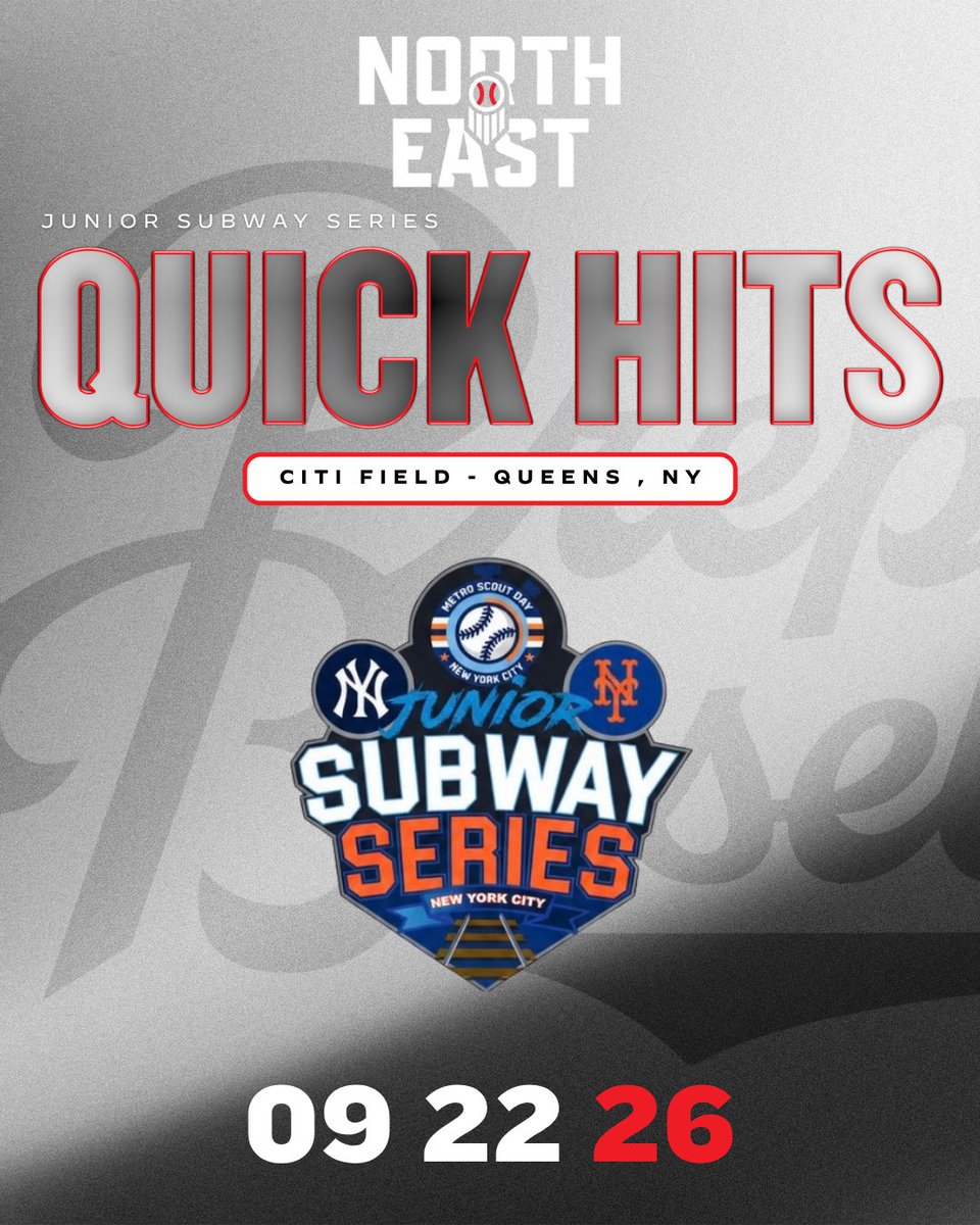 PBNewEngland's tweet photo. Big stage. Big-time talent. Big-time performances. 🔥

With some of the top players in the region gathering at Citi Field, the Jr. Subway Series delivered plenty of standout performances. Get caught up on the players who made their presence felt in our latest Quick Hits.

🔗:https://t.co/dfH8WaBOrn

@EbertBaseball | @jonahwachter1 | @MLaurentinoBB