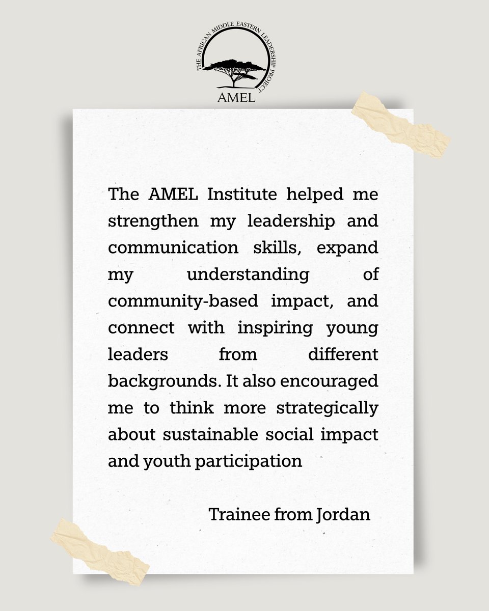 amelproject's tweet photo. An AMEL Institute trainee from Jordan shares how the program strengthened #leadership skills and more! https://t.co/DDB8BE6Tcw