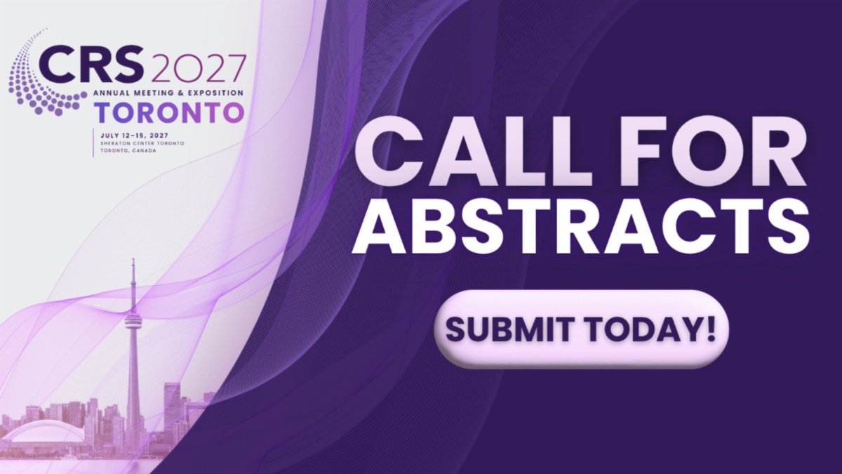 CRSScience's tweet photo. #CRS2027 offers an excellent opportunity to share your research with an international audience of experts in the design, development, and implementation of novel delivery technologies! The deadline to submit is December 31, 2026: https://t.co/6wU4OeeoEa https://t.co/eXGmcvTpDR