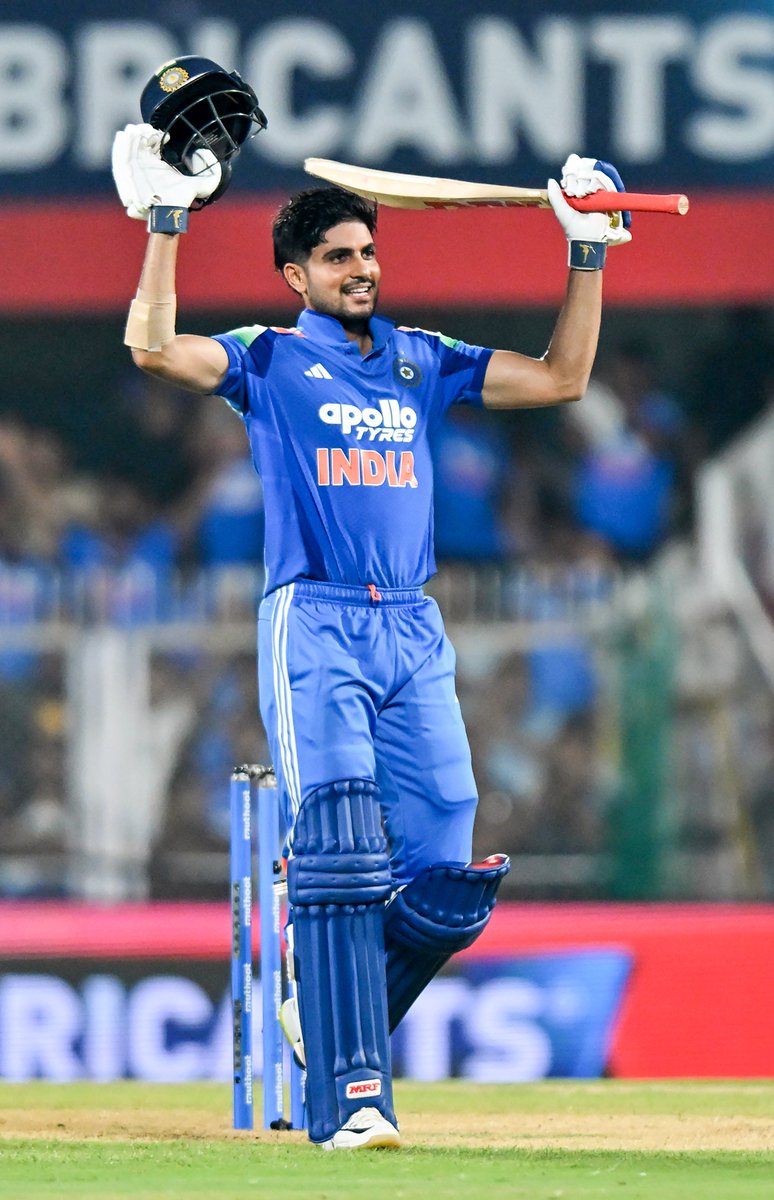 Indsamachar's tweet photo. India vs West Indies, 2nd ODI | Captain Shubman Gill hits his second double century. https://t.co/2tEtCJADIW