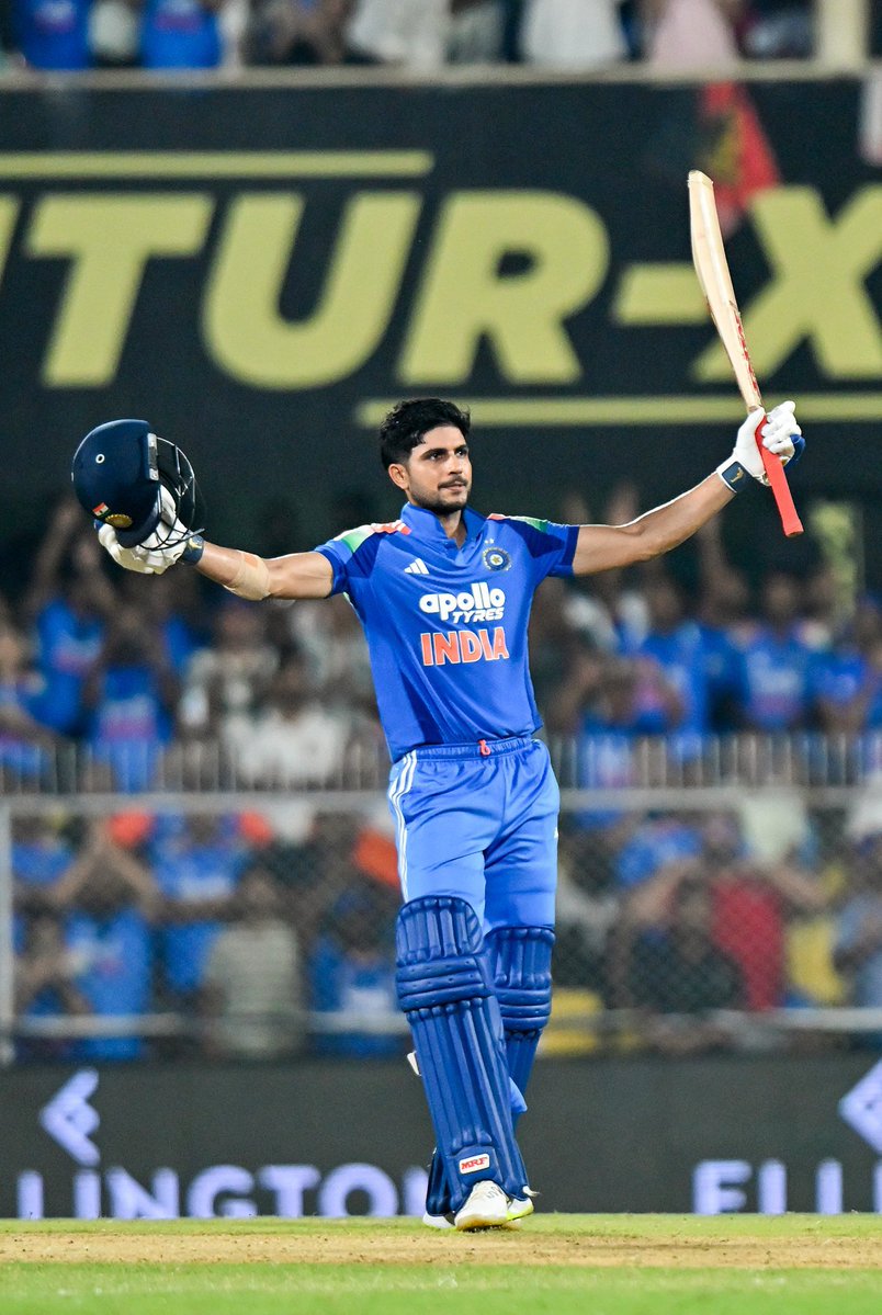 Indsamachar's tweet photo. India vs West Indies, 2nd ODI | Captain Shubman Gill hits his second double century. https://t.co/2tEtCJADIW