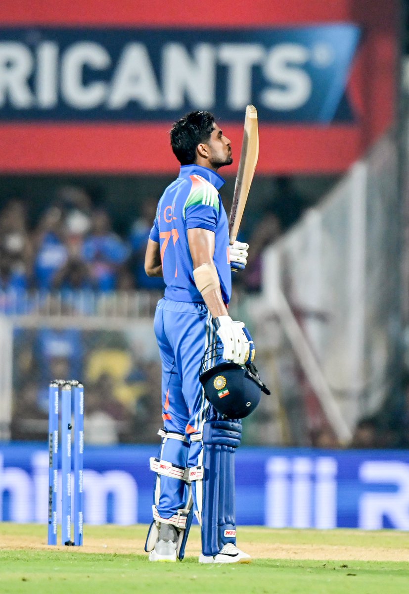 Indsamachar's tweet photo. India vs West Indies, 2nd ODI | Captain Shubman Gill hits his second double century. https://t.co/2tEtCJADIW