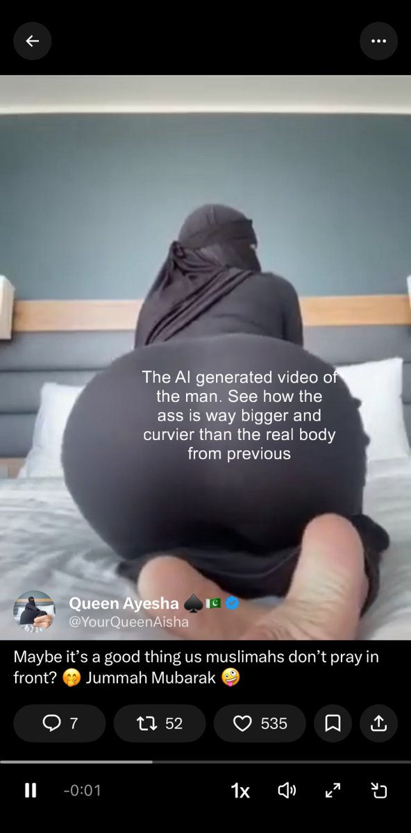 slaveofanaya's tweet photo. Your hijabi “queen” is actually your uncle Ahmed wearing silicone butt to make it bigger mixed with ai too, coz his real ass is flat . Yourqueenaisha 😂 looks like a Bengali uncle. It’s definitely a sub pretending to be a domme https://t.co/jKrk3YFnyc