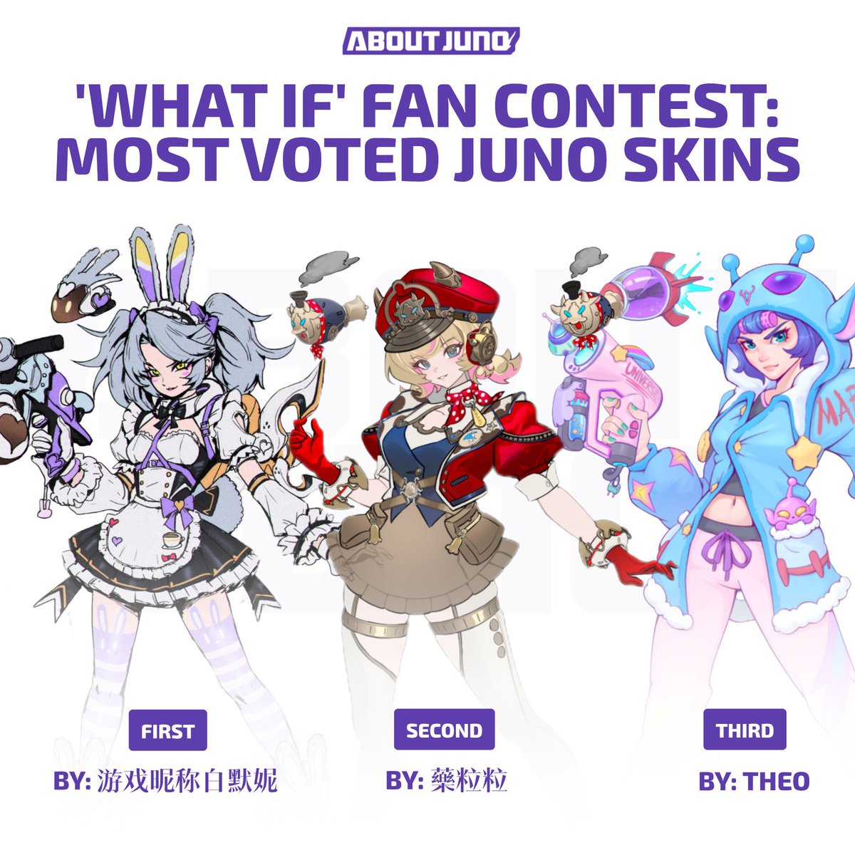 AboutJunoOW's tweet photo. Take a look at the Most Voted Juno Skin Concept Arts participating in the "What If" Fan Contest, hosted by #Overwatch China 🎨 https://t.co/u6i3j3Ms1v